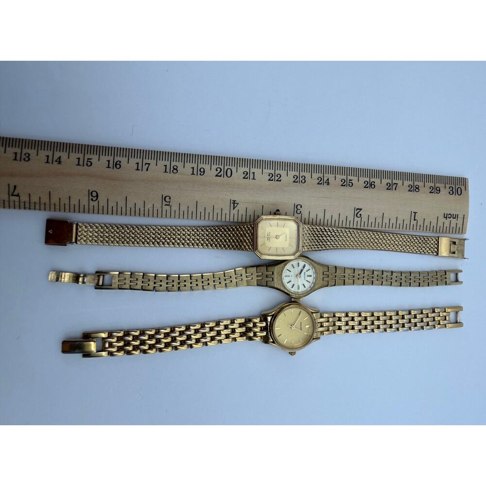 Vintage Womens Watch Lot of 3 Seiko Lassale Seiko Pulsar Gold Tone Untested - Picture 5 of 9